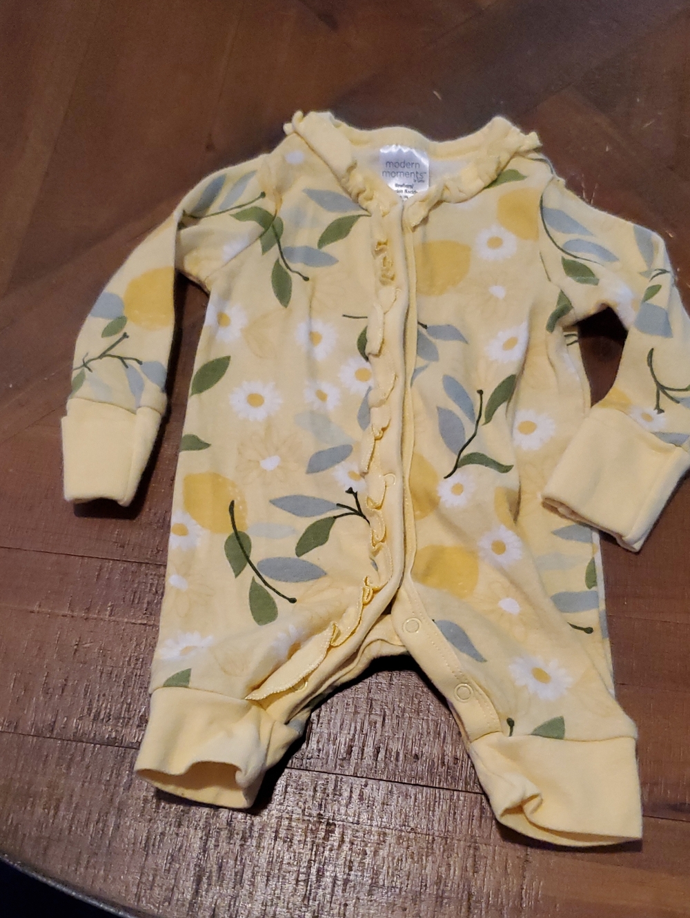 Modern Moments Yellow Floral Baby One-Piece Bodysuit